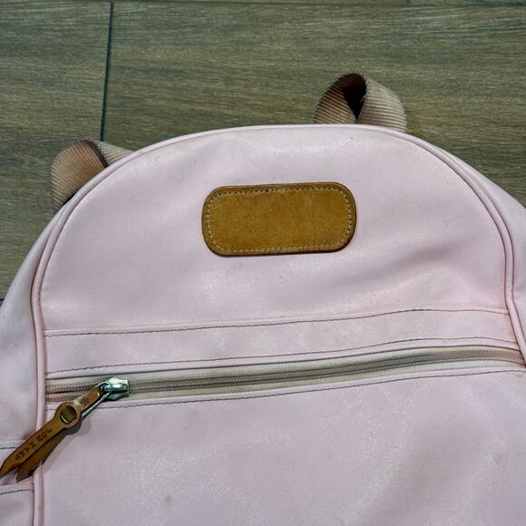 Jon Hart Coated full size Canvas Backpack Pink Leather - Picture 3 of 9